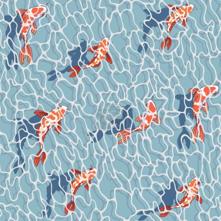 Illustration for Beautiful water seamless pattern design - Royalty Free Image