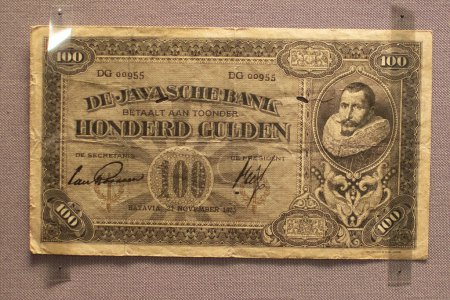 Photo for Old banknote from the museum 100 java guilders - Royalty Free Image