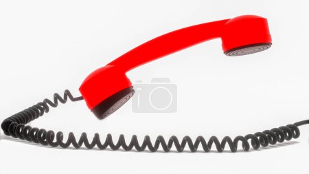 Foto de Un teléfono rojo nostálgico (representación 3d) - Imagen libre de derechos