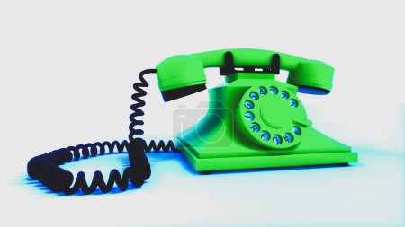 Foto de Un teléfono verde frente a un fondo blanco (representación 3d) - Imagen libre de derechos
