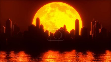 Photo for Blackout, power outage in the city (3d rendering,This image elements furnished by NASA) - Royalty Free Image