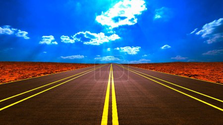 Photo for A highway to infinity(3d rendering) - Royalty Free Image