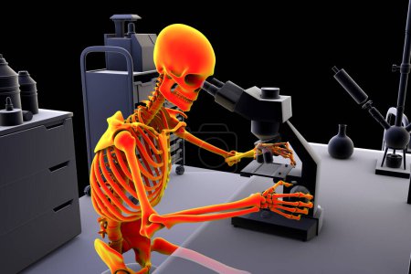 Téléchargez les photos : Troubles squelettiques liés au travail chez les travailleurs de laboratoire, illustration 3D conceptuelle - en image libre de droit