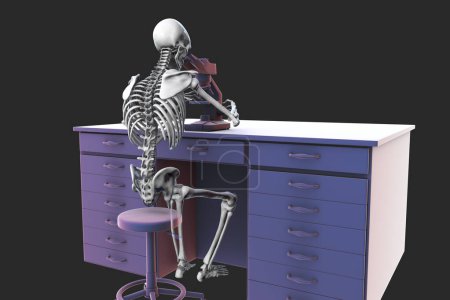 Photo for Work-related skeletal disorders in laboratory workers, conceptual 3D illustration - Royalty Free Image