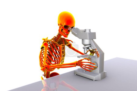 Work-related skeletal disorders in laboratory workers, conceptual 3D illustration