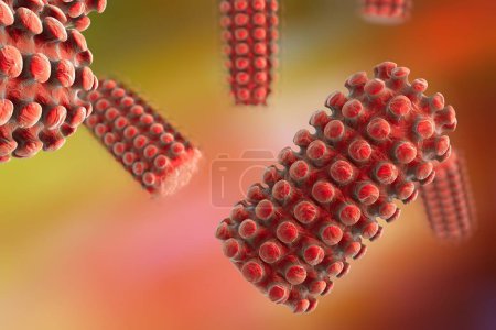 Photo for Rabies virus, 3D illustration. Virus which causes rabies - Royalty Free Image
