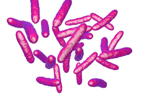 Téléchargez les photos : Probiotic bacteria, normal intestinal microflora, 3D illustration. Bacteria used as probiotic treatment, yoghurts, healthy food - en image libre de droit