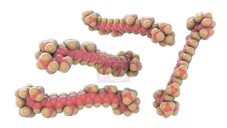 Téléchargez les photos : Modèle moléculaire du pigment bêta-carotène, précurseur de la vitamine A, illustration 3D - en image libre de droit