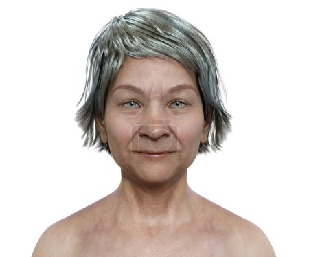Foto de Retrato fotorrealista de una mujer europea de mediana edad, ilustración 3D - Imagen libre de derechos