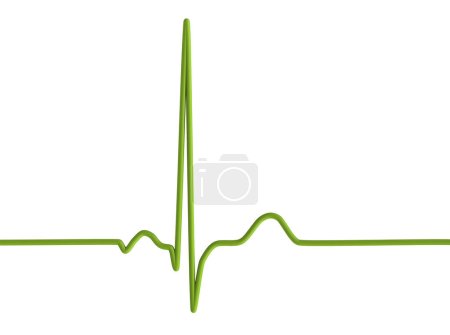 Téléchargez les photos : Un électrocardiogramme ECG normal, illustration 3D montrant l'activité électrique du cœur chez un individu en bonne santé - en image libre de droit