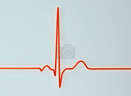 Téléchargez les photos : Un électrocardiogramme ECG normal, illustration 3D montrant l'activité électrique du cœur chez un individu en bonne santé - en image libre de droit