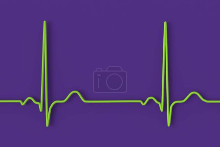 Photo for A normal electrocardiogram ECG, 3D illustration displaying the electrical activity of the heart in a healthy individual - Royalty Free Image