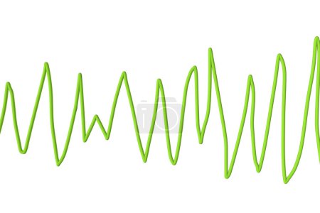 ECG displaying Torsades de pointes rhythm, dangerous heart rhythm with fast, irregular beats twisting around the electrical axis, potentially causing fainting or cardiac arrest, 3D illustration