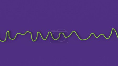 Foto de Una ilustración científica en 3D que representa un electrocardiograma ECG que muestra el ritmo caótico de la fibrilación ventricular, una arritmia cardíaca potencialmente mortal. - Imagen libre de derechos