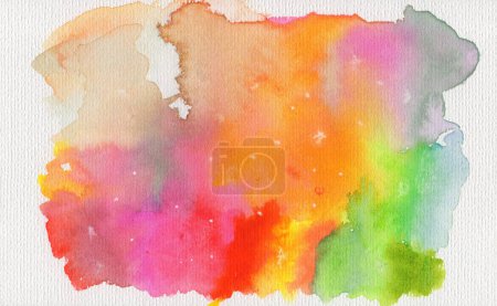Photo for Abstract watercolor background, a vibrant blend of vivid hues, hand-drawn to evoke a lively and expressive visual experience. - Royalty Free Image