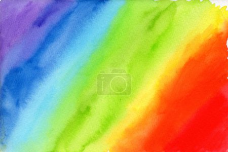 Foto de Acuarela abstracta dibujada a mano fondo arco iris en colores vibrantes, celebrando la diversidad y la inclusión. - Imagen libre de derechos