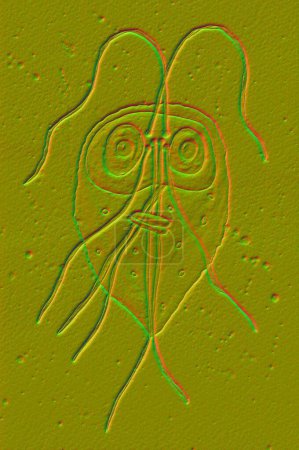 Téléchargez les photos : Giardia lamblia protozoaire, l'agent causal de la giardiase, illustration 3D - en image libre de droit