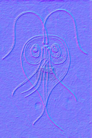 Téléchargez les photos : Giardia intestinalis protozoaire, anciennement connu sous le nom G. lamblia ou Lamblia intestinalis, un parasite flagellé qui se reproduit dans l'intestin grêle et provoque la giardiase, illustration 3D. - en image libre de droit