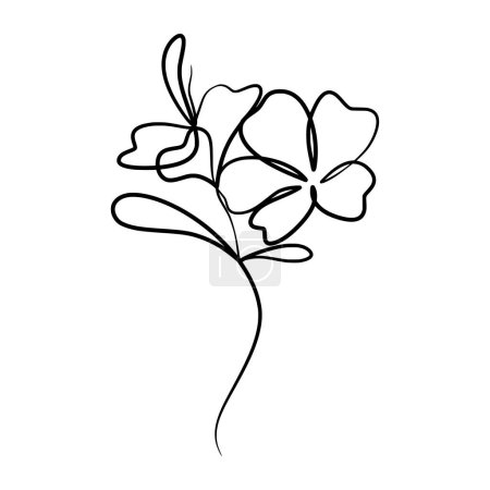 Kontinuierliche eine Linie Kunst Zeichnung der Schönheit champa Blume, Hand gezeichnet einzigen Linie champa Blumen
