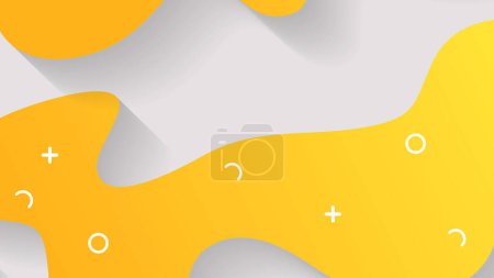 Ilustración de Blanco y amarillo formas de fluido dinámico fondo abstracto para folleto folleto banner plantilla diseño - Imagen libre de derechos