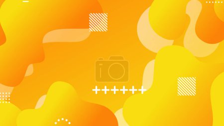 Ilustración de Gradiente naranja amarillo formas fluidas dinámicas fondo abstracto para folleto folleto banner plantilla - Imagen libre de derechos