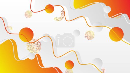 Ilustración de Gradiente blanco gris y naranja formas de fluido dinámico fondo abstracto para folleto folleto banner plantilla - Imagen libre de derechos