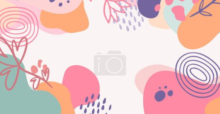 Modern hand drawing various shapes and doodle objects abstract background. Trendy modern contemporary vector illustration