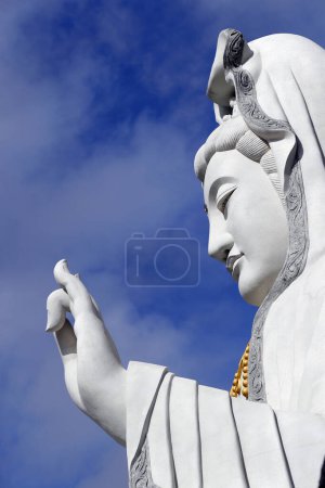 Photo for Huynh Dao Buddhist temple. Bodhisattva  Avalokitehvara. Guan Yin Statue (The Goddess of Mercy).  Chau Doc. Vietnam. - Royalty Free Image