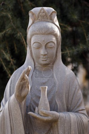 Photo for Hong Hien Tu buddhist temple.   Bodhisattva Avalokitehvara. Guan Yin Statue (The Goddess of Mercy).  Frejus. France. - Royalty Free Image