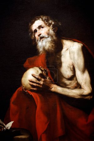 Photo for Thyssen-Bornemisza museum.  Saint Jerome in Panitence. Jose de Ribera. 1634.  Madrid. Spain. - Royalty Free Image