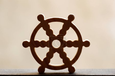 Photo for Dharma Wheel of Spirituality - oldest known Buddhist symbol of infinite perfection and destiny. - Royalty Free Image
