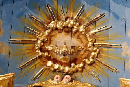 Photo for Saint-Nicolas de Veroce baroque church. Representation of the Holy Spirit. France. - Royalty Free Image