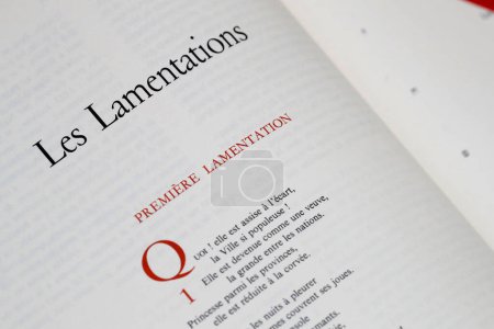 Photo for Bible. The Old Testament. Lamentations.  France. - Royalty Free Image