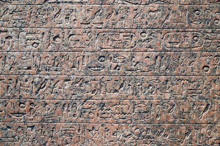 Téléchargez les photos : Louvre Abu Dhabi. Stèle au nom de Toutankhamon, pharaon d'Egypte. Égypte, Abydos vers 1327 av. J.-C. Granit rose. Émirats arabes unis. - en image libre de droit