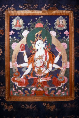 Guimet-Museum. Usnisavijaya ist ein Buddha der Langlebigkeit im Buddhismus. Tibet im 18. Jahrhundert.