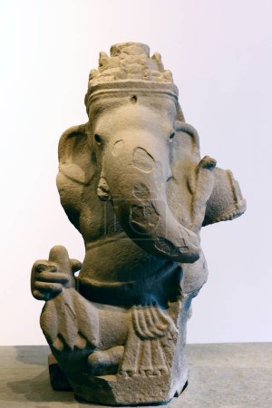 Museum of Vietnamese History. Ganesha the elephant God. Sandstone.  Vietnam, 8 th century. Ho Chi Minh city. Vietnam. 