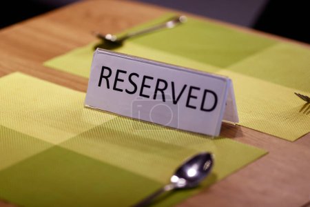 Reserved table in a restaurant. 