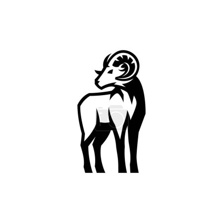 Téléchargez les illustrations : Illustration d'icône vectorielle de logo de chèvre - en licence libre de droit