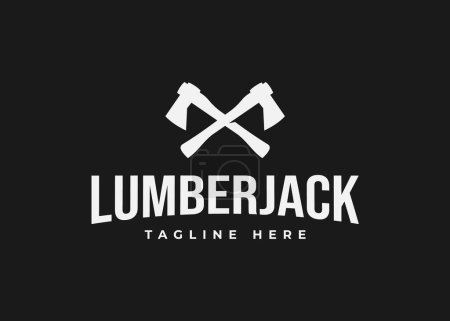 lumberjack axe logo design vector illustration