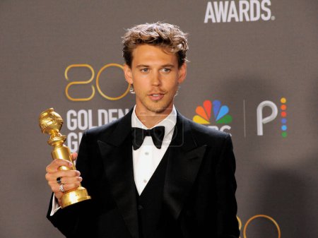 Foto de Austin Butler at the 80th Annual Golden Globe Awards held at the Beverly Hilton Hotel in Beverly Hills, USA on January 10, 2023. - Imagen libre de derechos