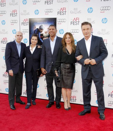 Photo for Jeffrey Katzenberg, Alec Baldwin, Peter Ramsey, Christina Steinberg and Nancy Bernstein at the 2012 AFI Fest Gala Screening of "Rise of the Guardians" held at the Grauman's Chinese Theater in Los Angeles, United States on November 4, 2012 - Royalty Free Image