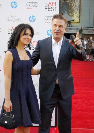 Photo for Alec Baldwin and wife Hilaria Thomas at the 2012 AFI Fest screening of "Rise of the Guardians" held at the Grauman's Chinese Theater in Los Angeles, California, United States on November 4, 2012. - Royalty Free Image