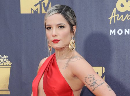 Photo for Halsey at the 2018 MTV Movie And TV Awards held at the Barker Hangar in Santa Monica, USA on June 16, 2018. - Royalty Free Image