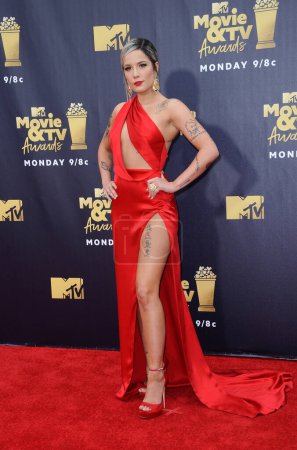 Photo for Halsey at the 2018 MTV Movie And TV Awards held at the Barker Hangar in Santa Monica, USA on June 16, 2018. - Royalty Free Image