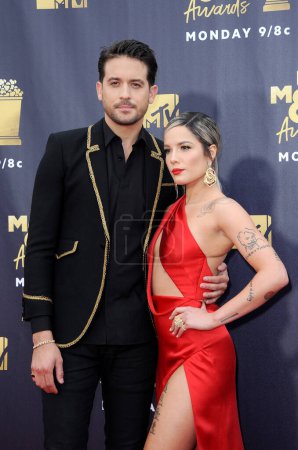 Photo for Halsey and G-Eazy at the 2018 MTV Movie And TV Awards held at the Barker Hangar in Santa Monica, USA on June 16, 2018. - Royalty Free Image