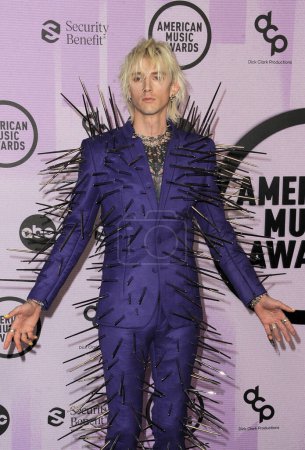 Photo for Machine Gun Kelly at the 2022 American Music Awards held at the Microsoft Theater in Los Angeles, USA on November 20, 2022. - Royalty Free Image