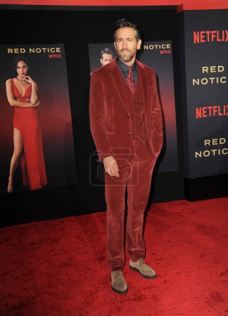 Photo for Ryan Reynolds at the World Premiere of Netflix's 'Red Notice' held at the L.A. LIVE in Los Angeles, USA on November 3, 2021. - Royalty Free Image