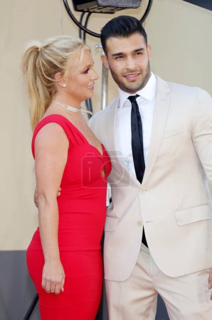 Photo for Britney Spears and Sam Asghari at the Los Angeles premiere of 'Once Upon a Time In Hollywood' held at the TCL Chinese Theatre IMAX in Hollywood, USA on July 22, 2019. - Royalty Free Image