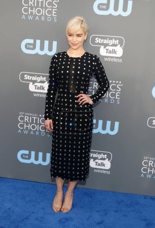 Photo for Emilia Clarke at the 23rd Annual Critics' Choice Awards held at the Barker Hangar in Santa Monica, USA on January 11, 2018. - Royalty Free Image