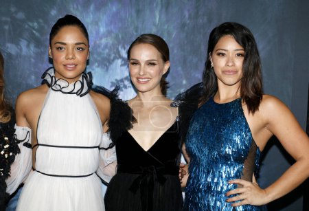 Photo for Tessa Thompson, Natalie Portman and Gina Rodriguez at the Los Angeles premiere of 'Annihilation' held at the Regency Village Theater in Westwood, USA on February 13, 2018. - Royalty Free Image